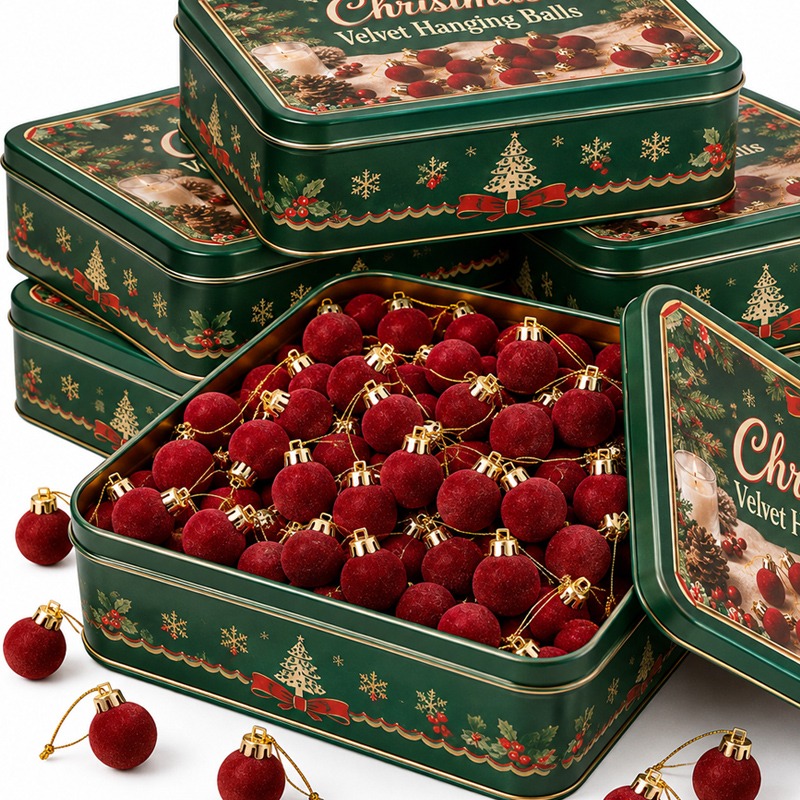 Home Decor Indonesia - 2 cm Şarap Kırmızısı Kadife Noel