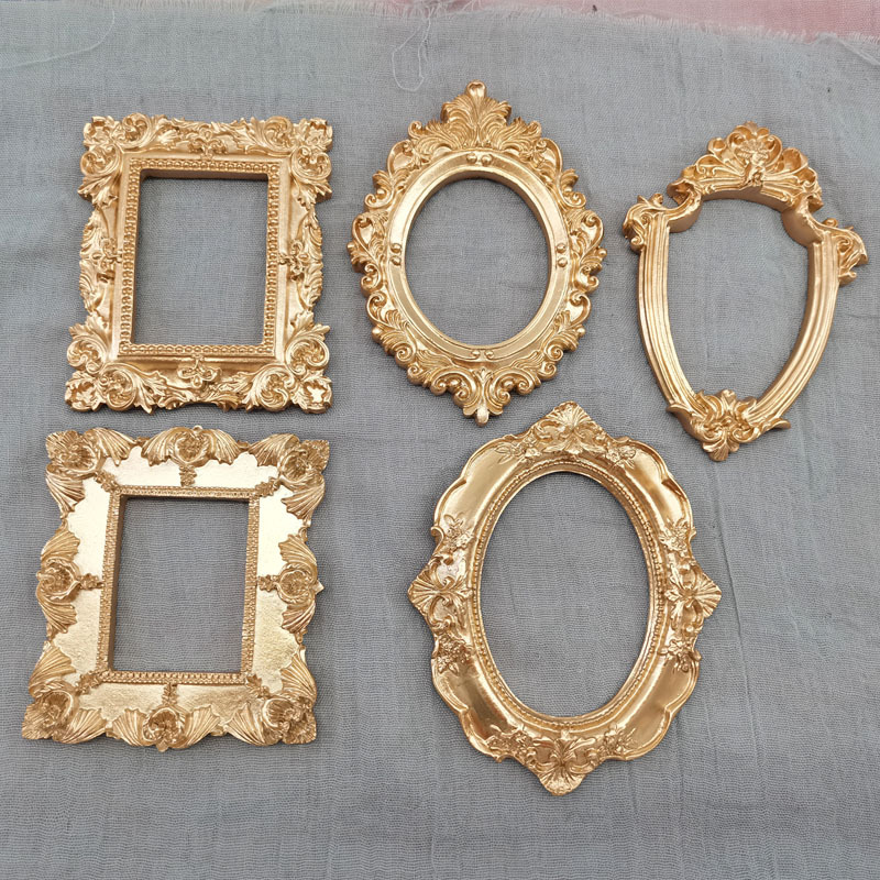 Bamboo Photo Frame - Mini altın rengi, küçük fotoğraf çerçevesi,