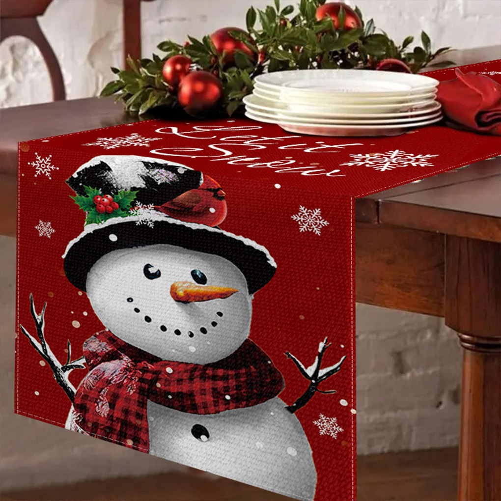 Şenlikli Çiçekli Noel Masa Ört - Linen Table Runner incelemesi ve fiyatı
